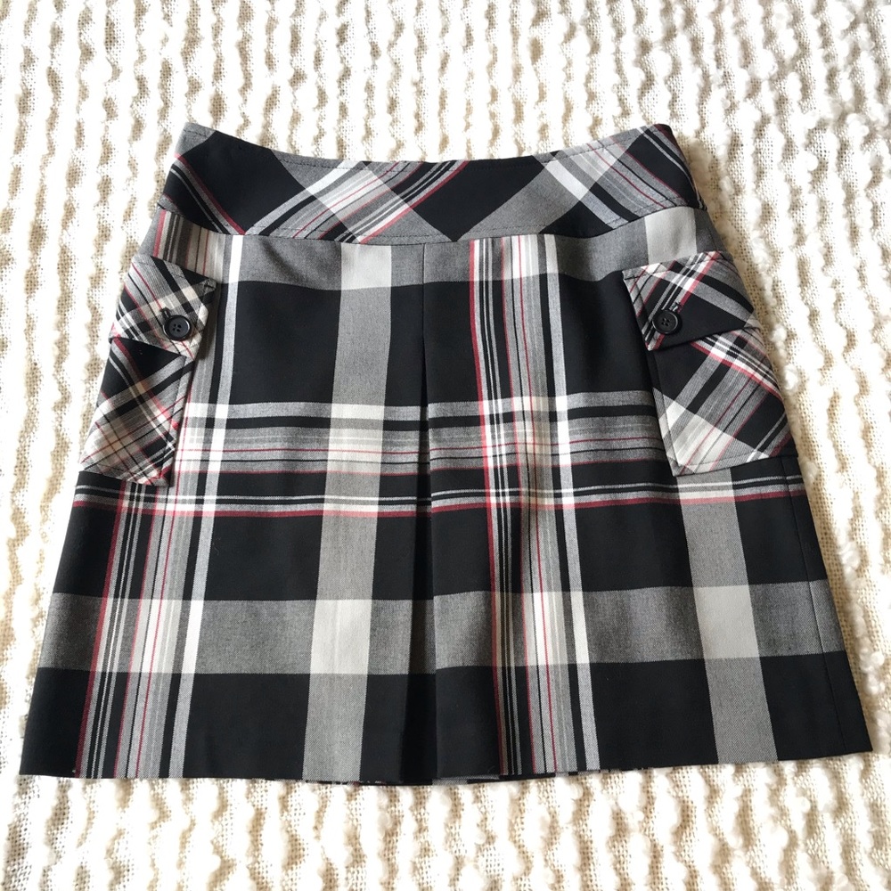 Ann Taylor LOFT Stretch Plaid A-line Skirt Size 10